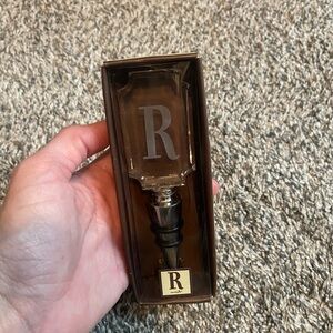 Monogrammed Wine Stopper with Black Accents (R)